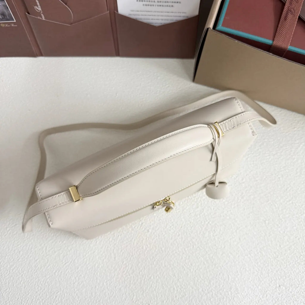 Loro Piana Cream Box Bag leather - Hình 5