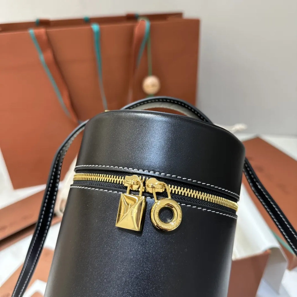 Loro Piana Black Cylinder Bag - Hình 4