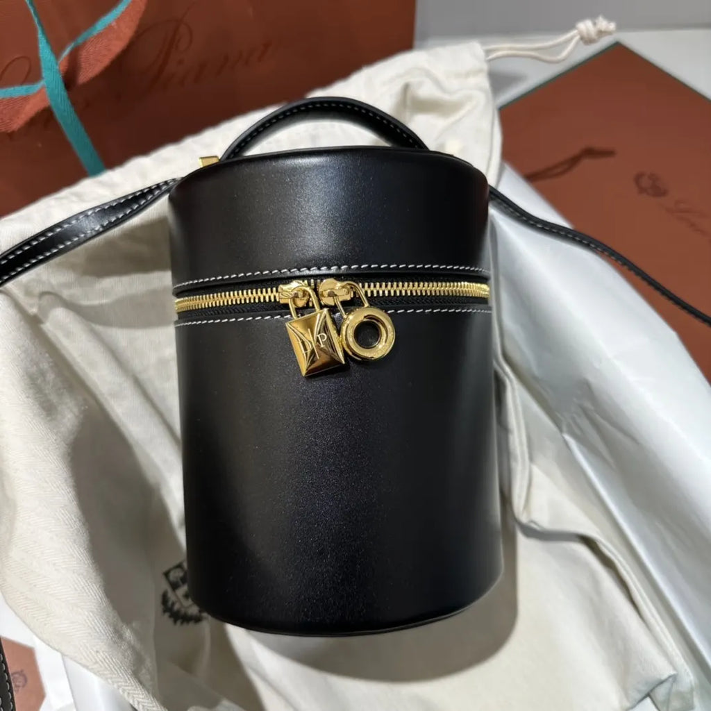 Loro Piana Black Cylinder Bag - Hình 2