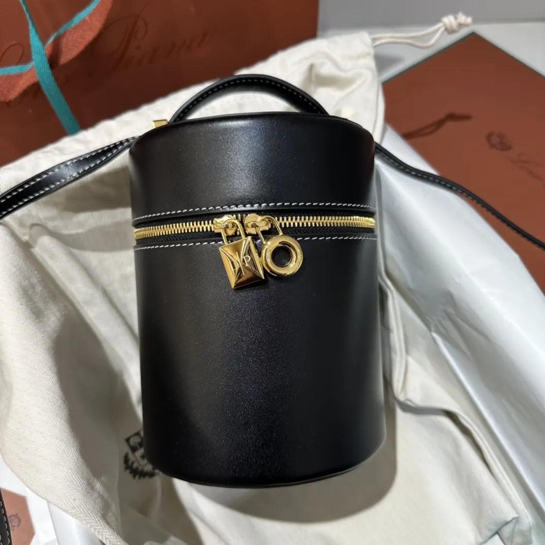 Loro Piana Black Cylinder Bag - Hình 2