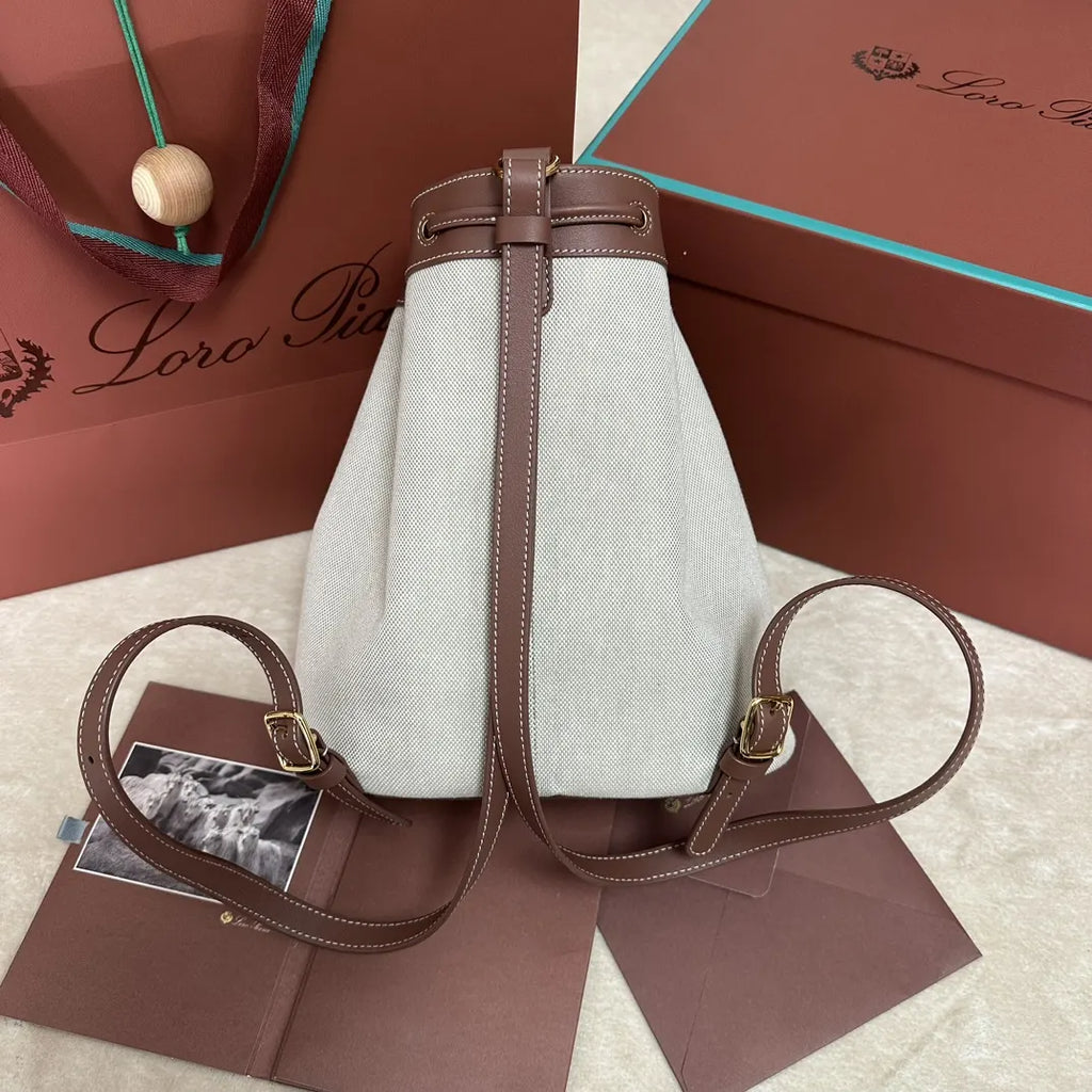 Loro Piana Cream Bucket Bag - Hình 2