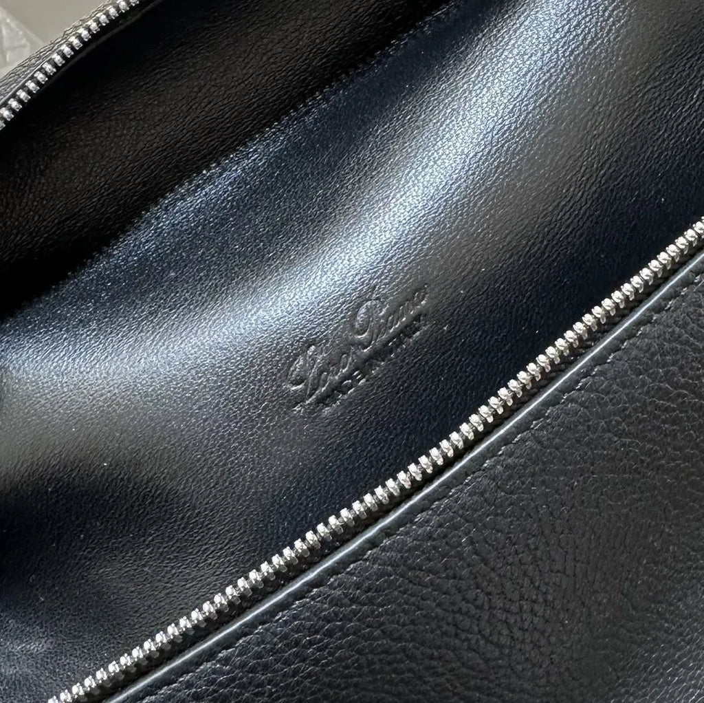 elegant Loro Piana Black Leather Vanity - Hình 8