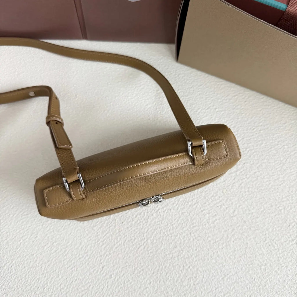 Loro Piana Tan Leather Box Bag - Hình 5