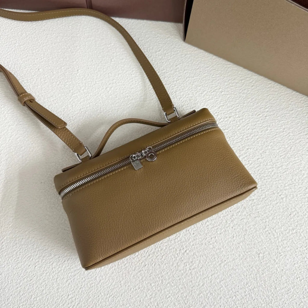 Loro Piana Tan Leather Box Bag - Hình 4