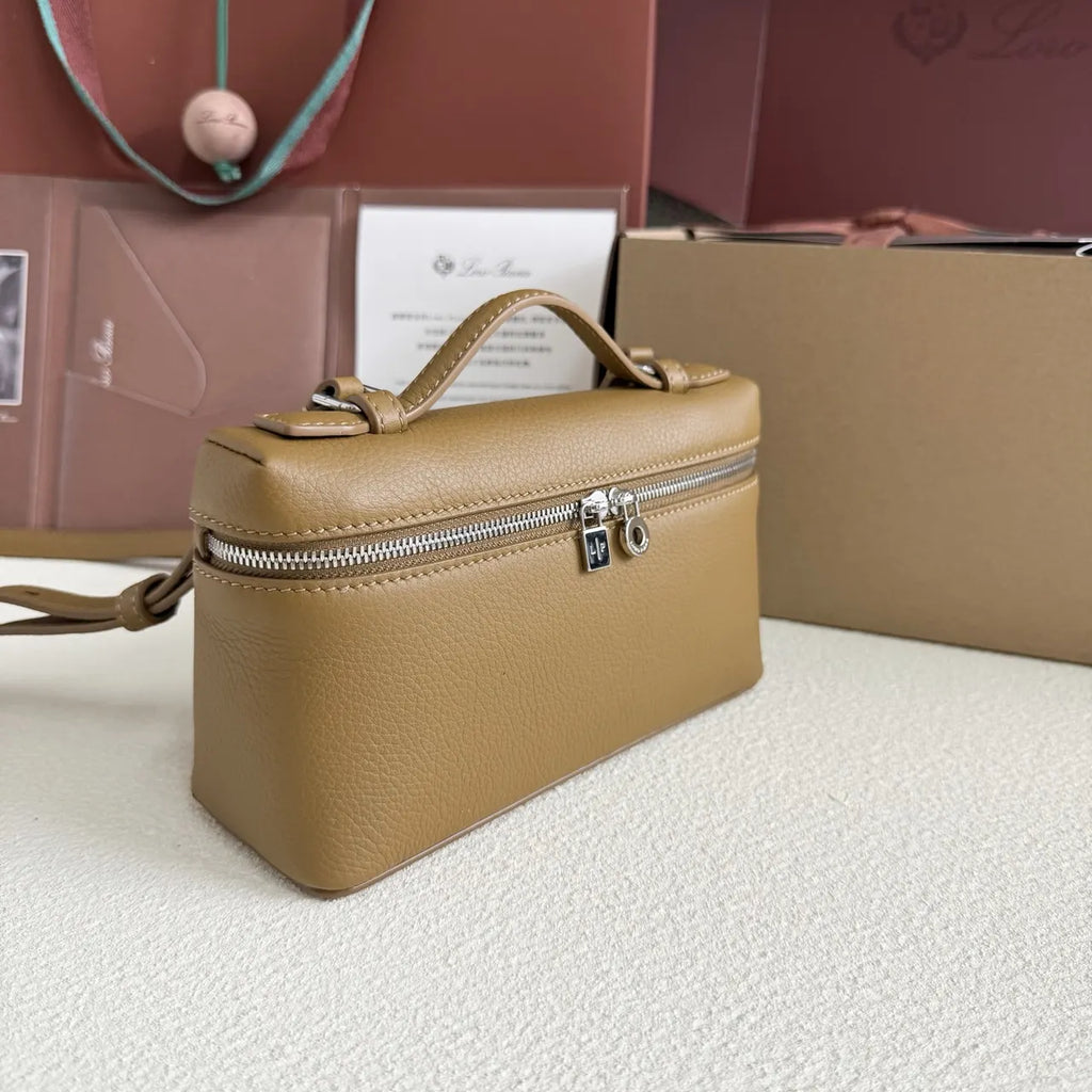 Loro Piana Tan Leather Box Bag - Hình 2