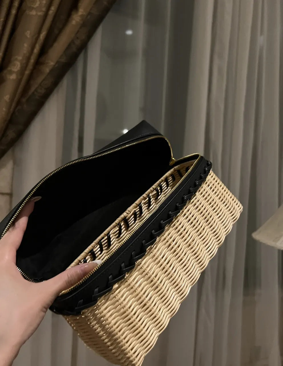 Goyard Black & Wicker Vanity Case - Hình 7