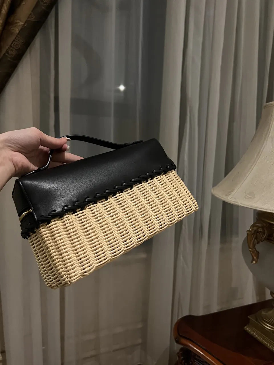 Goyard Black & Wicker Vanity Case - Hình 6