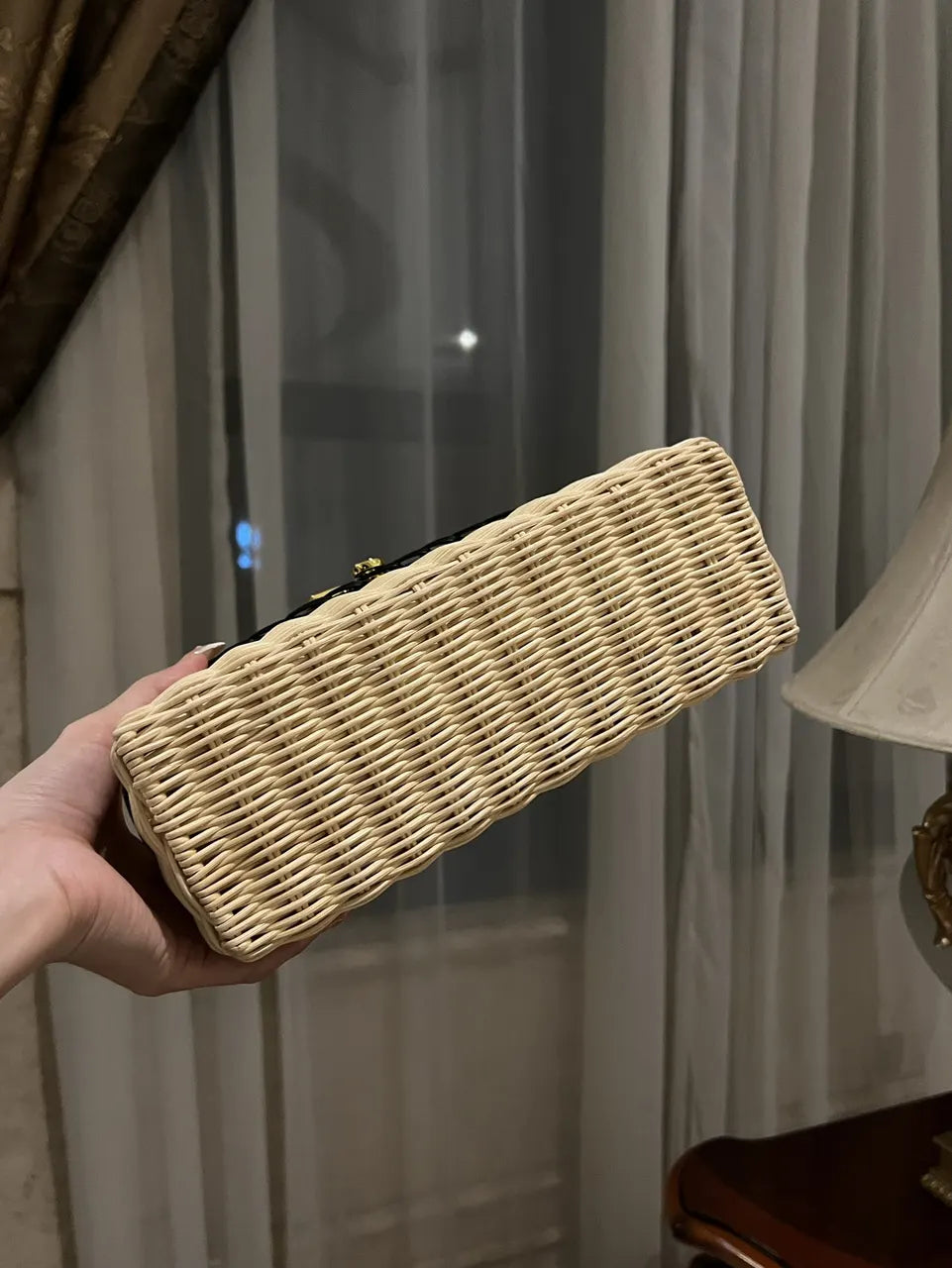 Goyard Black & Wicker Vanity Case - Hình 9