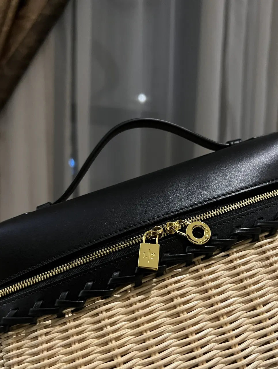Goyard Black & Wicker Vanity Case - Hình 5