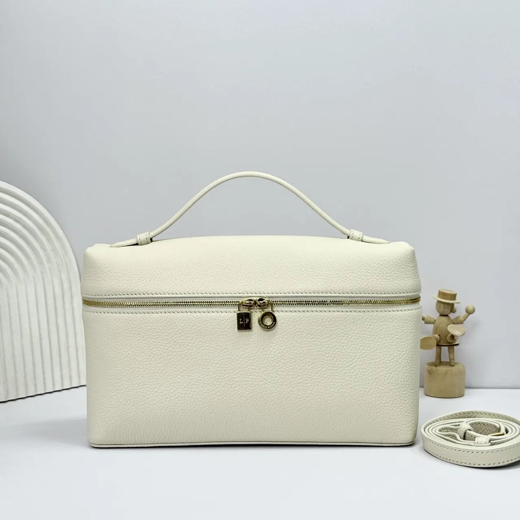 leather Loro Piana Cream Box Bag