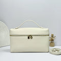 leather Loro Piana Cream Box Bag