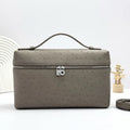 Loro Piana Stone Grey Ostrich Handbag