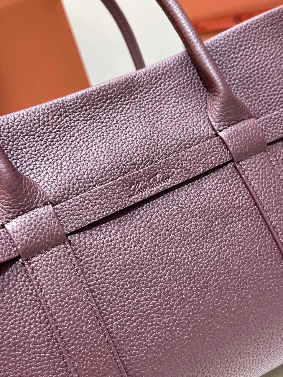 Loro Piana Burgundy Leather Tote - Hình 4