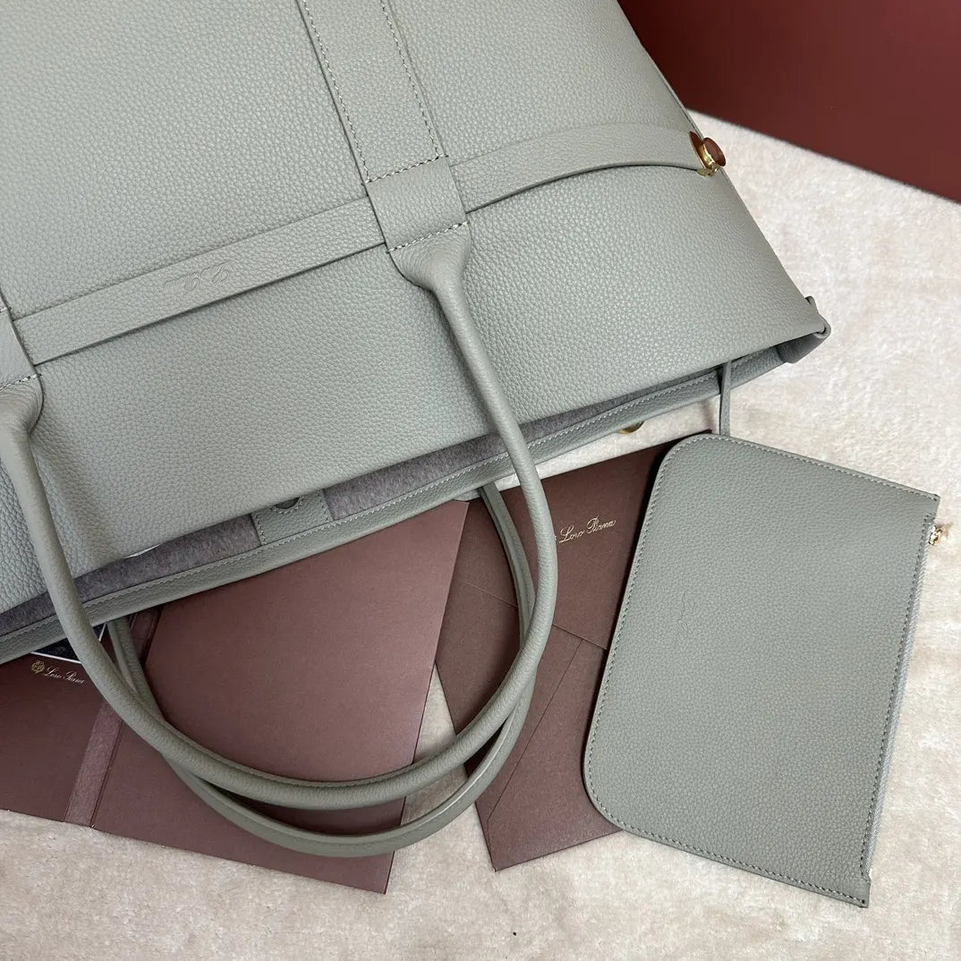Loro Piana Dove Gray Tote - Hình 5