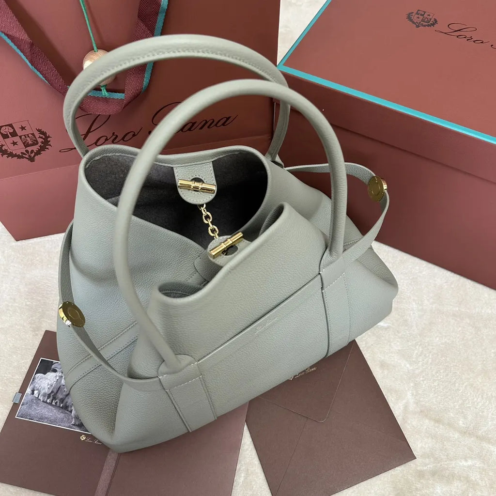 Loro Piana Dove Gray Tote - Hình 2