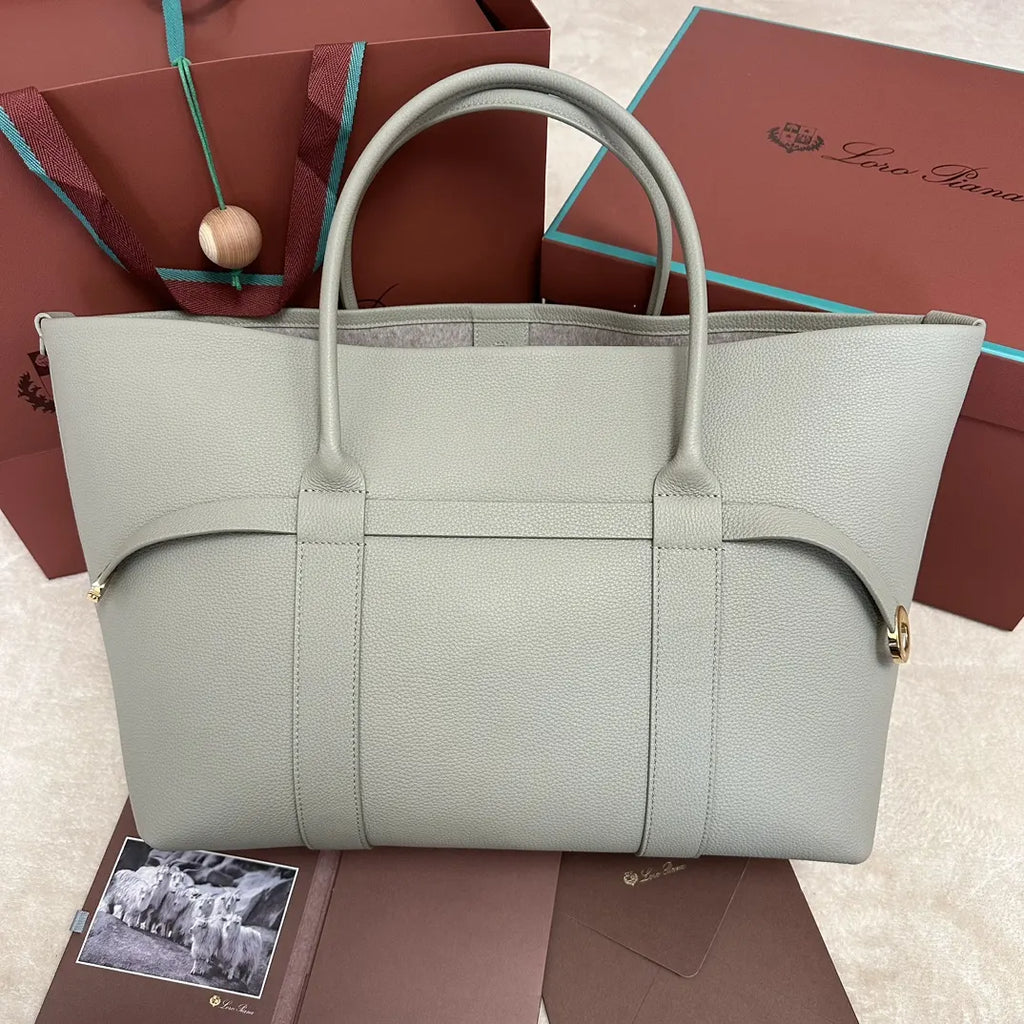 Loro Piana Dove Gray Tote - Hình 3