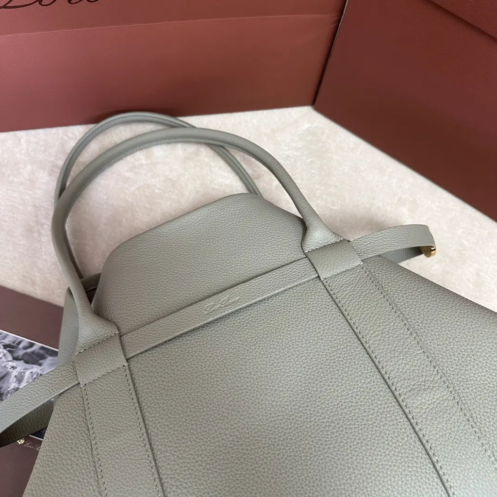 Loro Piana Dove Gray Tote - Hình 7