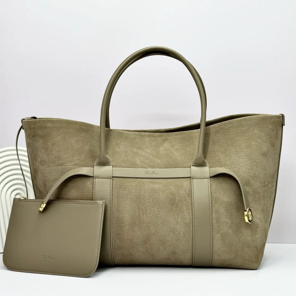 Loro Piana Taupe Suede Tote