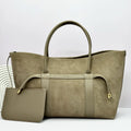 Loro Piana Taupe Suede Tote