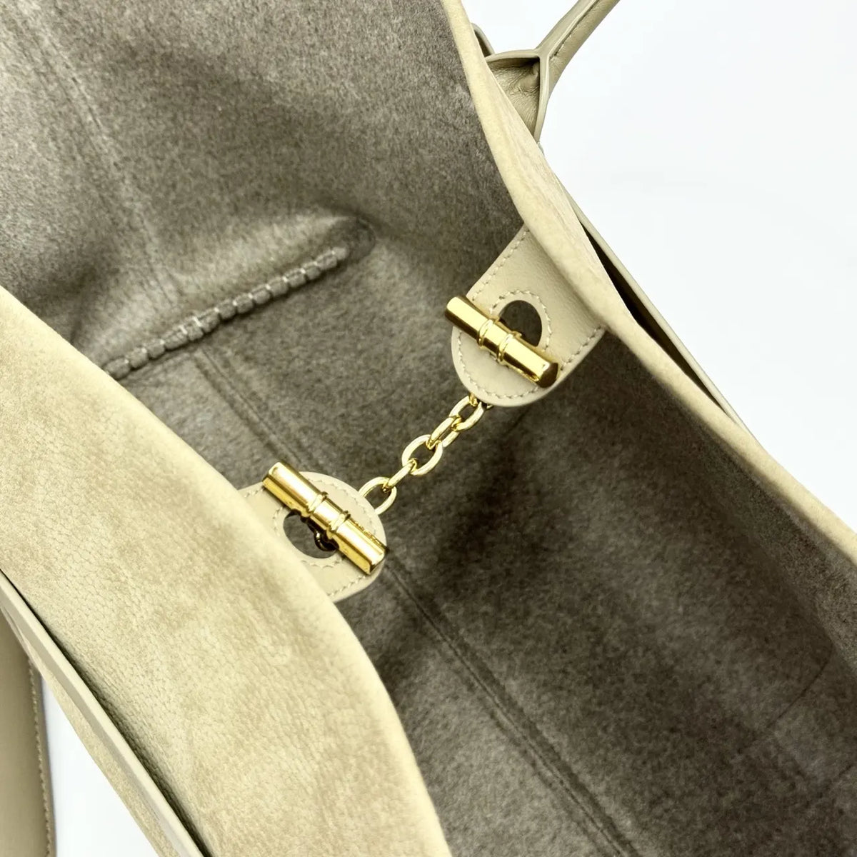 Loro Piana Taupe Suede Tote - Hình 8