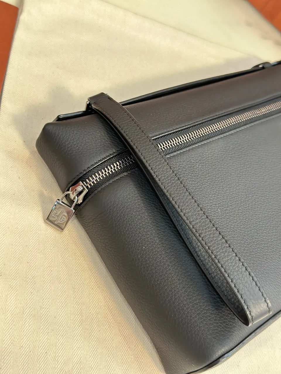 Loro Piana Black Zip Pouch - Hình 6