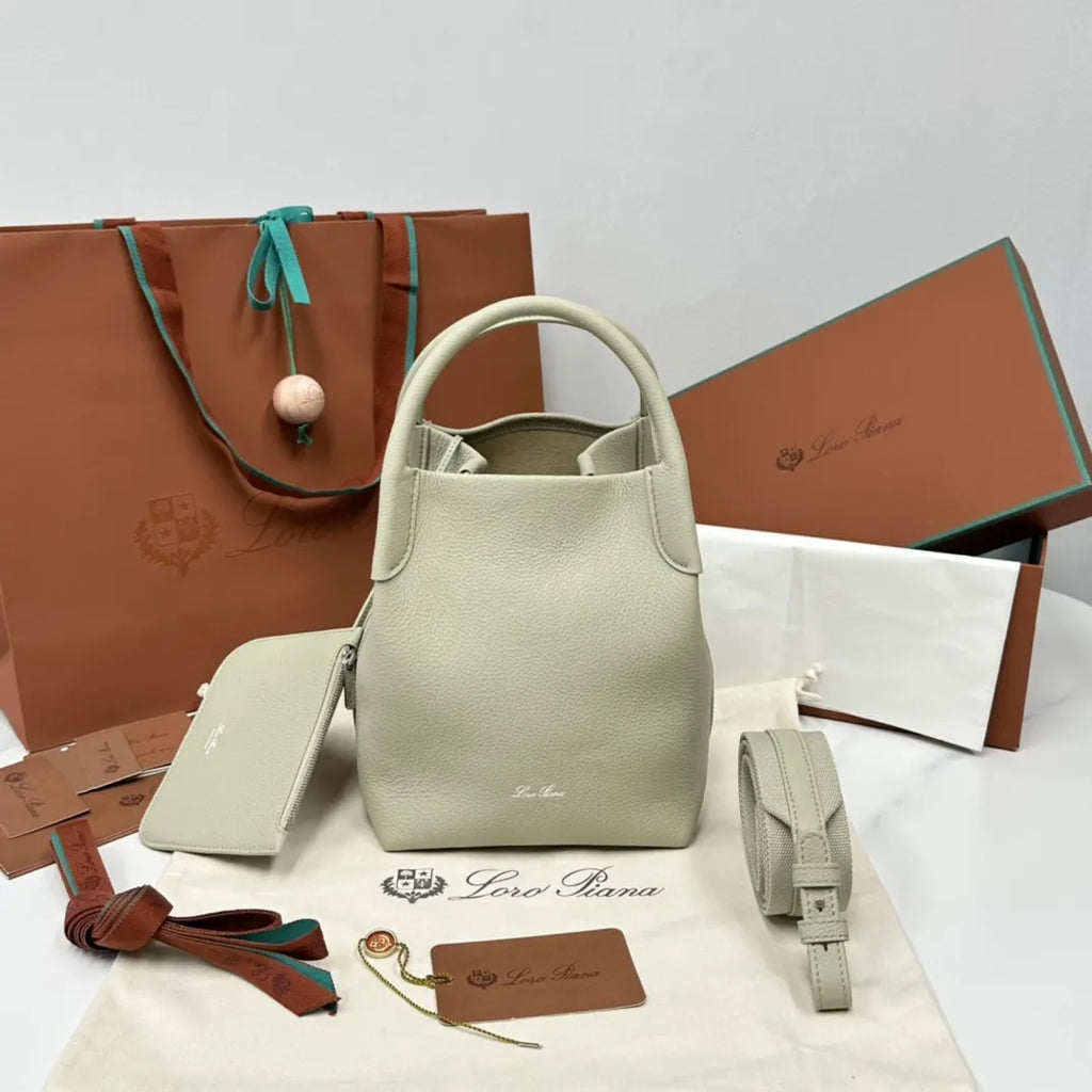 Loro Piana Pistachio Leather Bucket