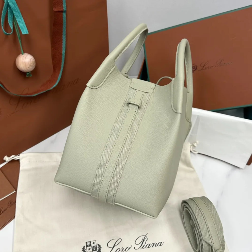 Loro Piana Pistachio Leather Bucket - Hình 3