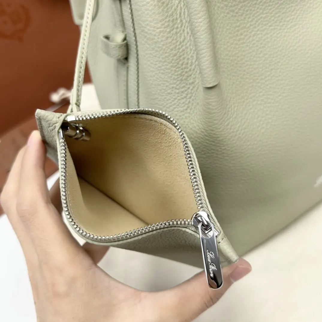 Loro Piana Pistachio Leather Bucket - Hình 7