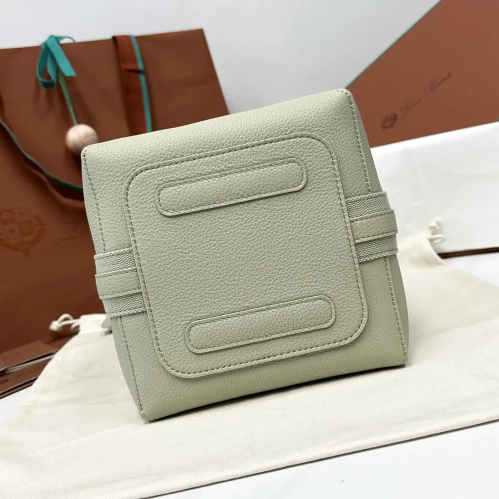 Loro Piana Pistachio Leather Bucket - Hình 9