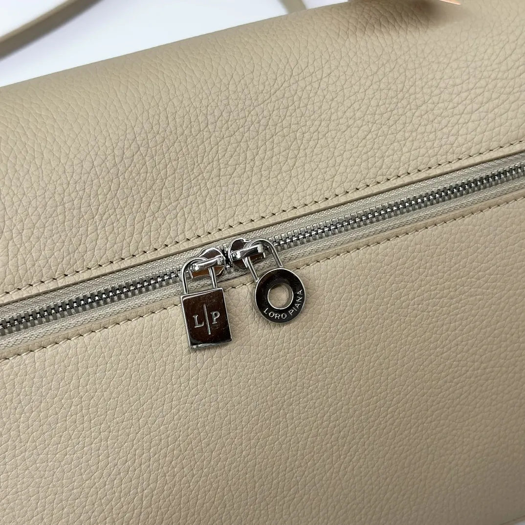leather Loro Piana Dove Grey Vanity - Hình 6