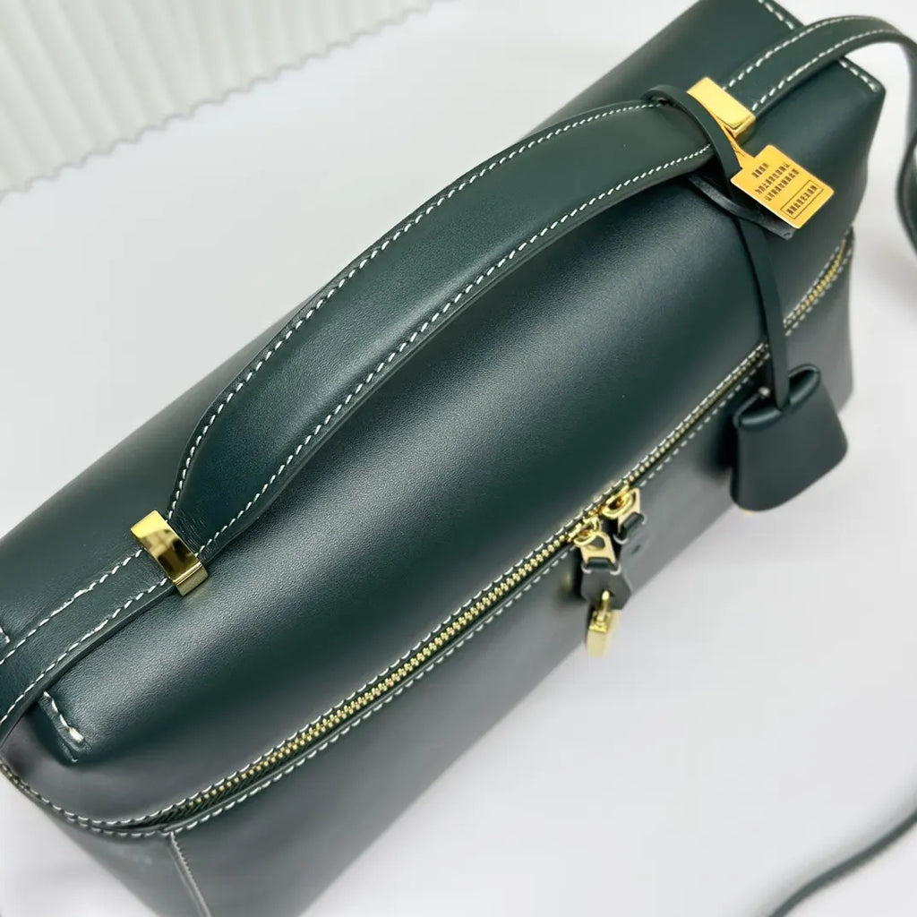 Loro Piana Forest Green Vanity Bag - Hình 5