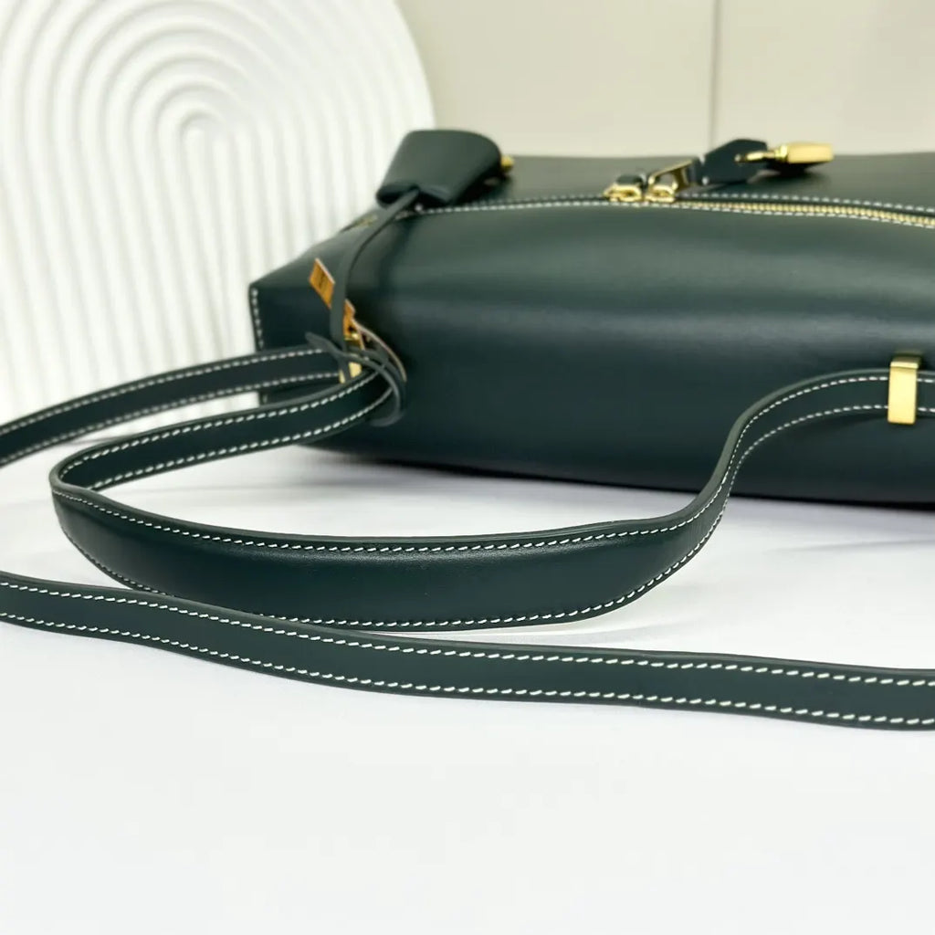 Loro Piana Forest Green Vanity Bag - Hình 6