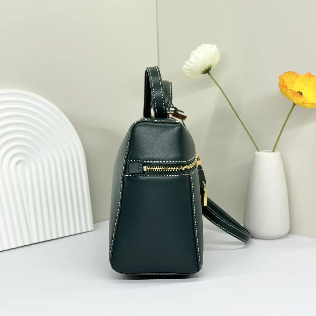Loro Piana Forest Green Vanity Bag - Hình 2