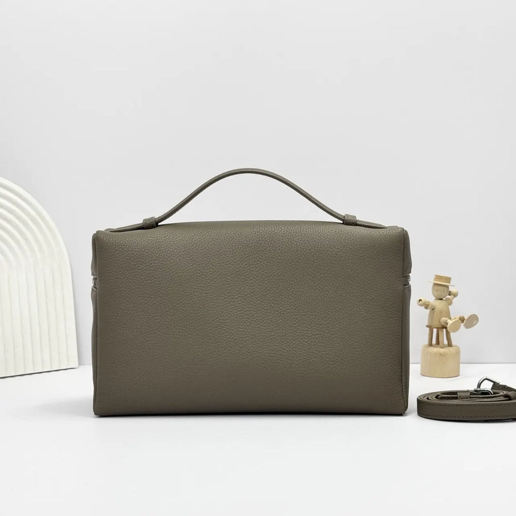 Loro Piana Olive Leather Train Case - Hình 2