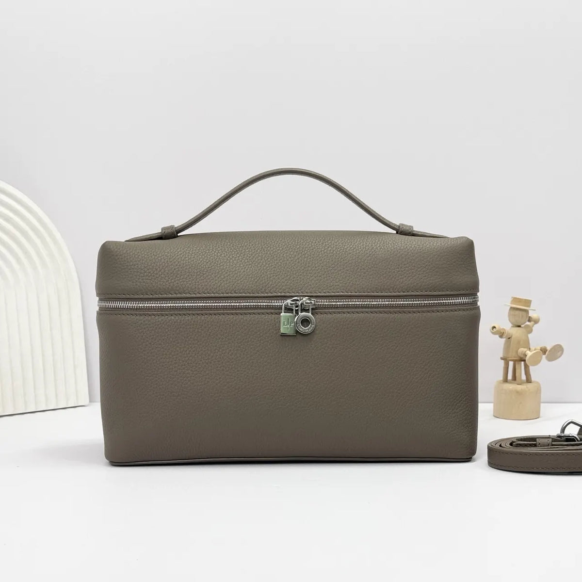 Loro Piana Olive Leather Train Case