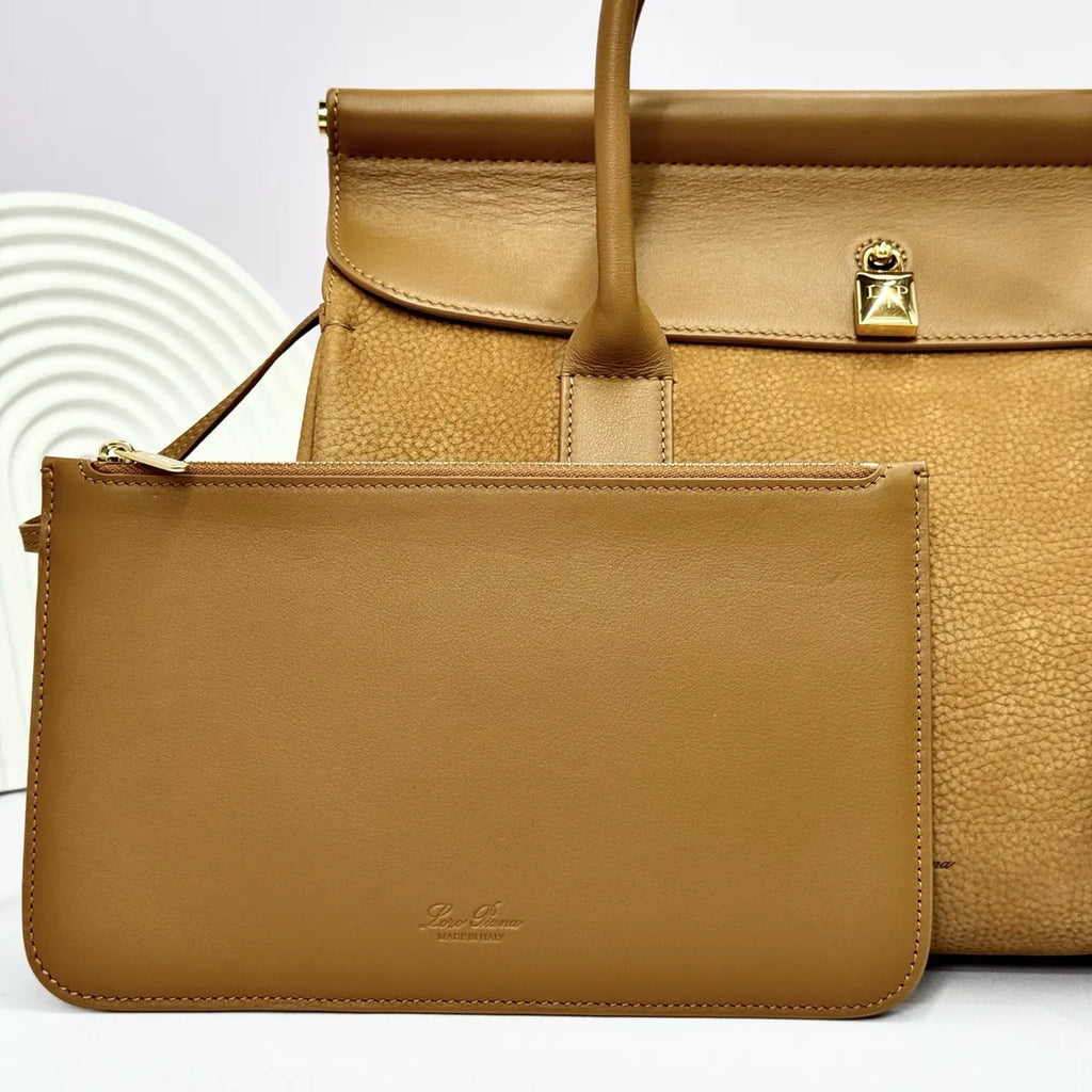 Loro Piana Caramel Suede Bag - Hình 4