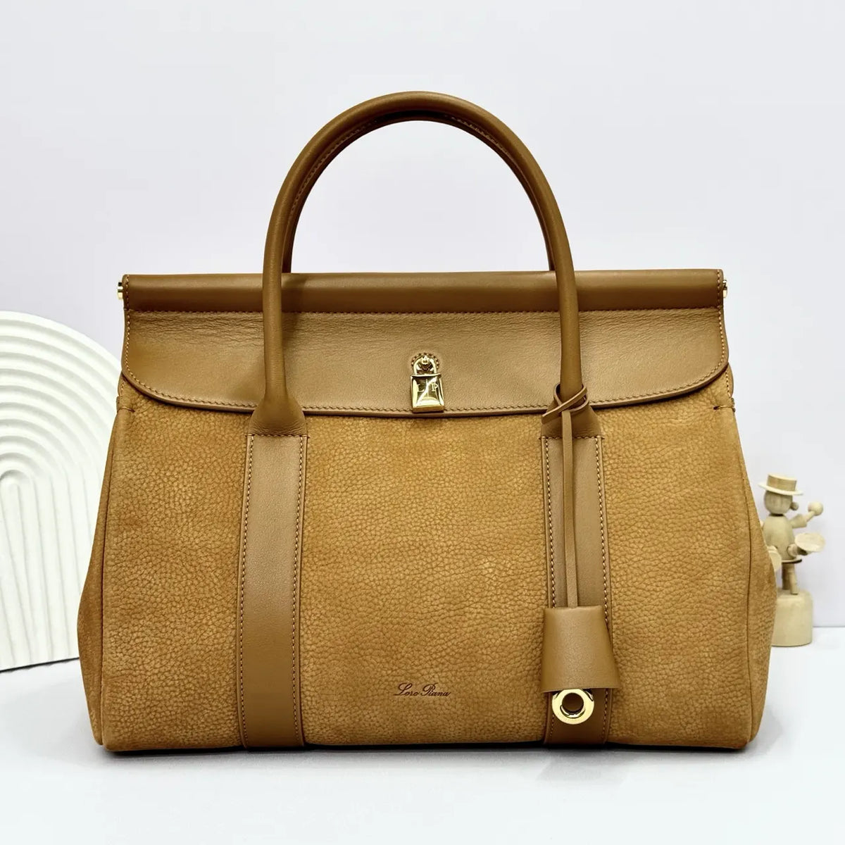 Loro Piana Caramel Suede Bag