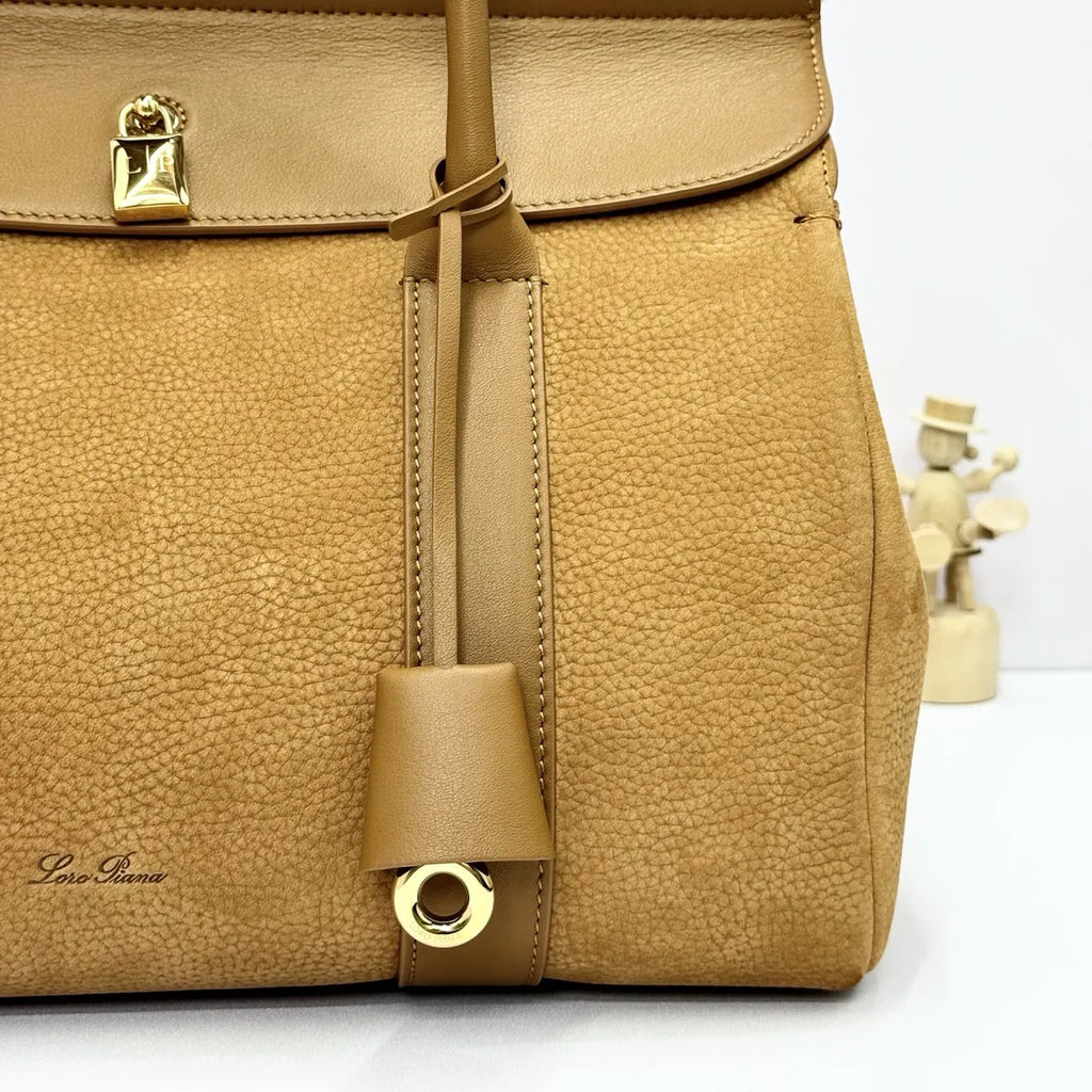 Loro Piana Caramel Suede Bag - Hình 5