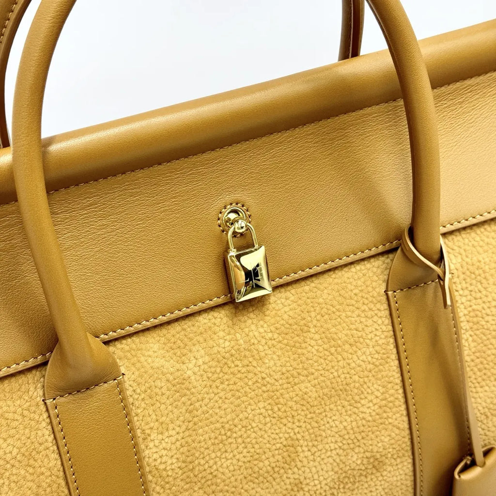 Loro Piana Caramel Suede Bag - Hình 6