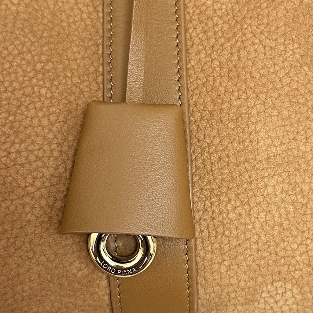 Loro Piana Tan Suede Bag - Hình 6