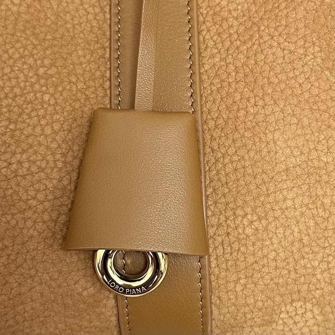 Loro Piana Tan Suede Bag - Hình 6