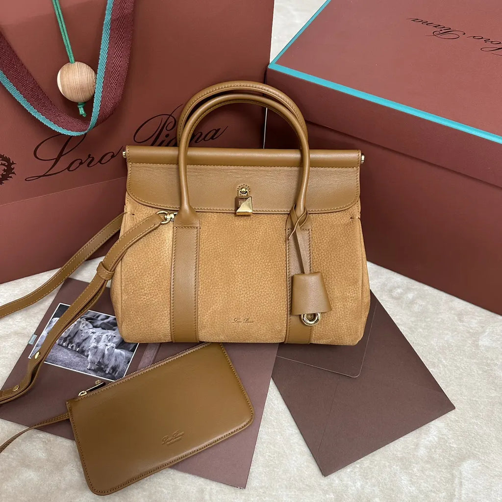 Loro Piana Tan Suede Bag