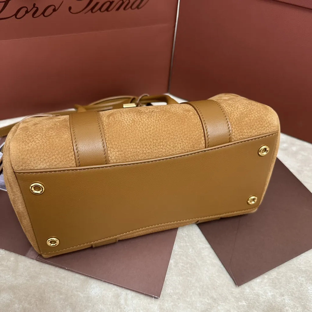 Loro Piana Tan Suede Bag - Hình 3