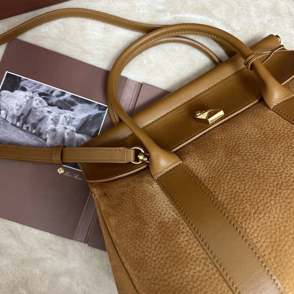 Loro Piana Tan Suede Bag - Hình 4