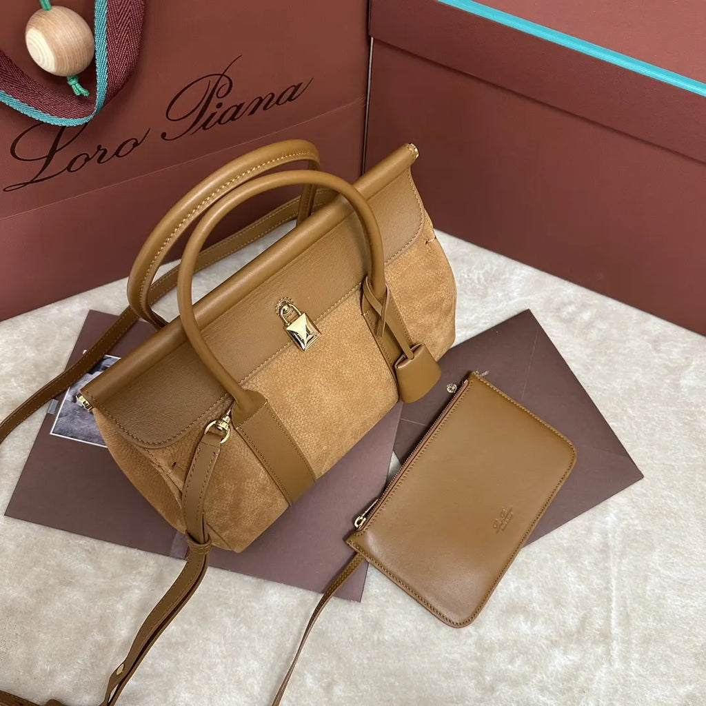 Loro Piana Tan Suede Bag - Hình 2