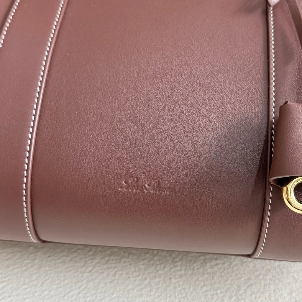Loro Piana Burgundy Frame Bag - Hình 8