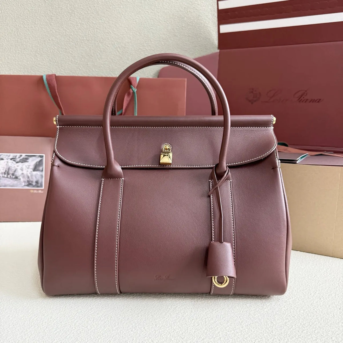 Loro Piana Burgundy Frame Bag