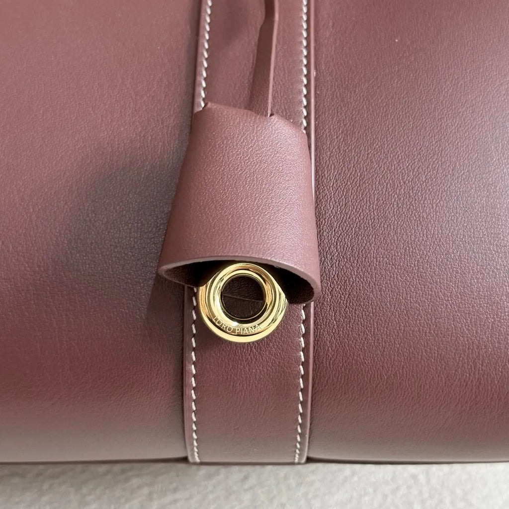 Loro Piana Burgundy Frame Bag - Hình 7