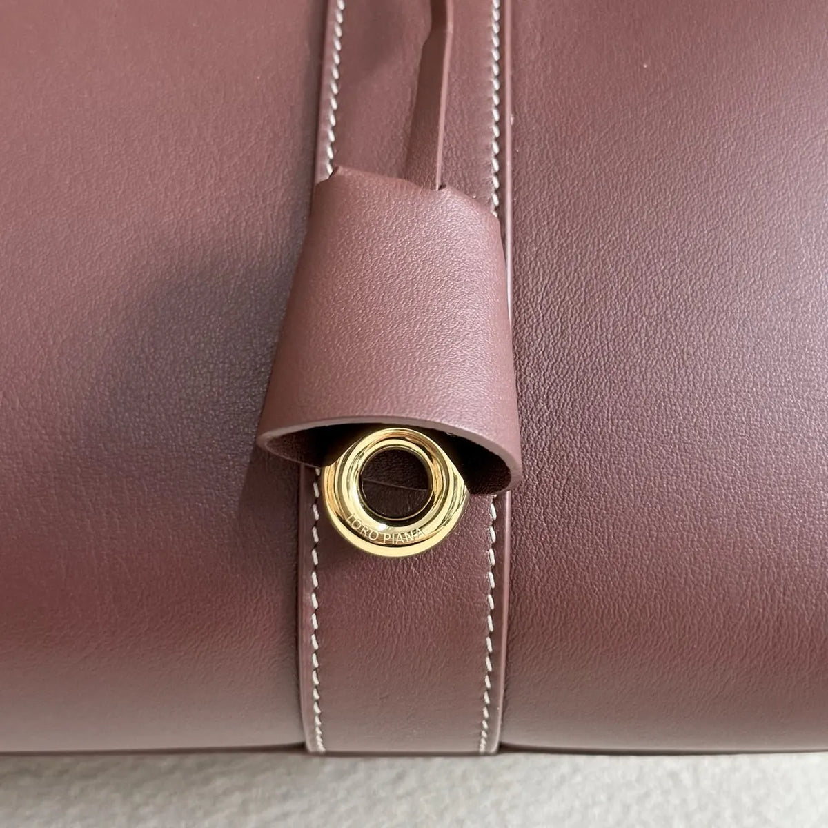 Loro Piana Burgundy Frame Bag - Hình 7