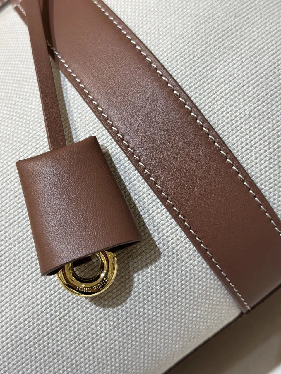 Loro Piana White Canvas Sesia - Hình 6